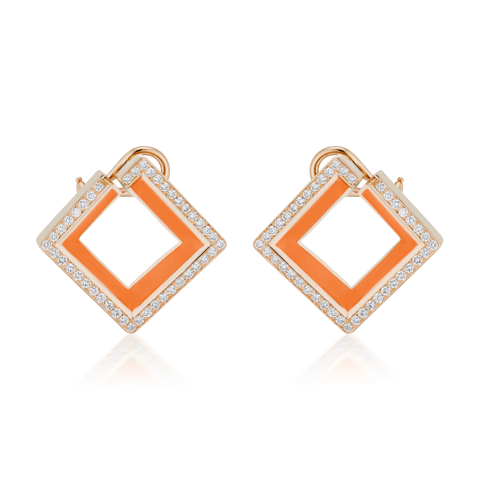QUADRA Open Enamel Earrings