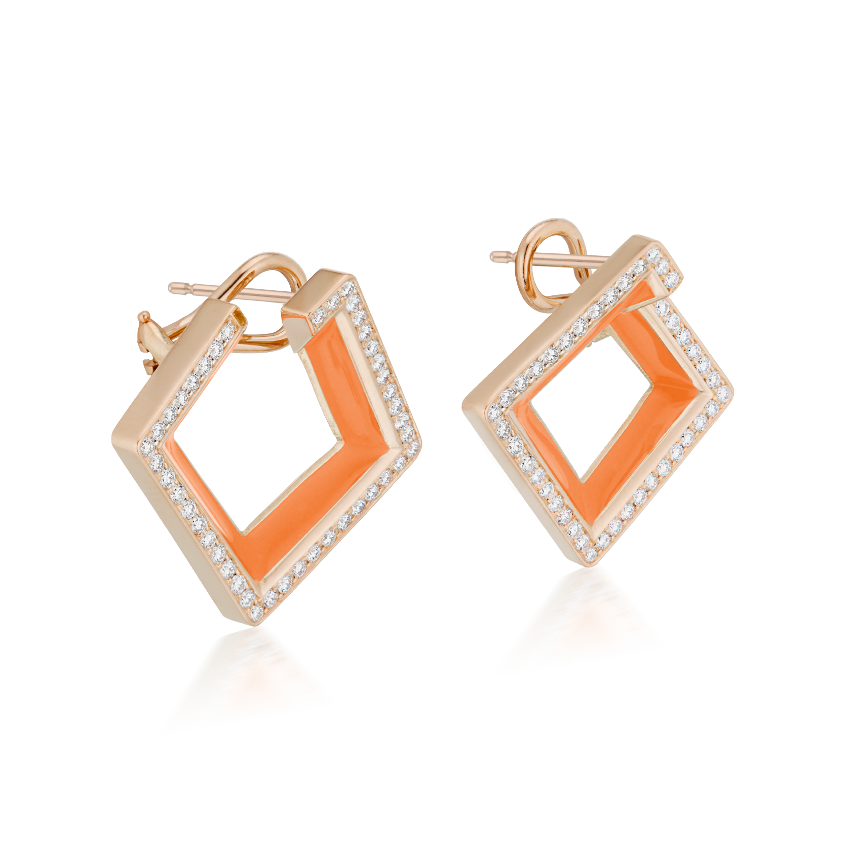 QUADRA Open Enamel Earrings